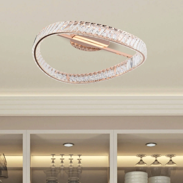 Kryształowa lampa natynkowa Gano MX3317-1-3GT Zumaline LED 40W 3000K złoty