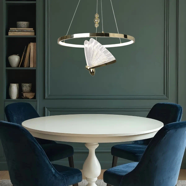 Ringowy żyrandol Marissa LP-2515/1P GD LED 66W CCT motyl złoty