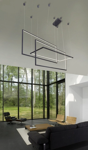Geometryczna lampa wisząca Metric LED 135W 3000k frames czarna