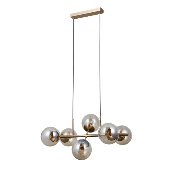 Lampa wisząca molekułowa Molite PND-1098-6-HB szklana do salonu złota
