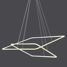 LAMPA wisząca MDECO SLIM/000013/3000/B metalowa OPRAWA kwadratowa LED 64W 3000K zwis ramki czarne