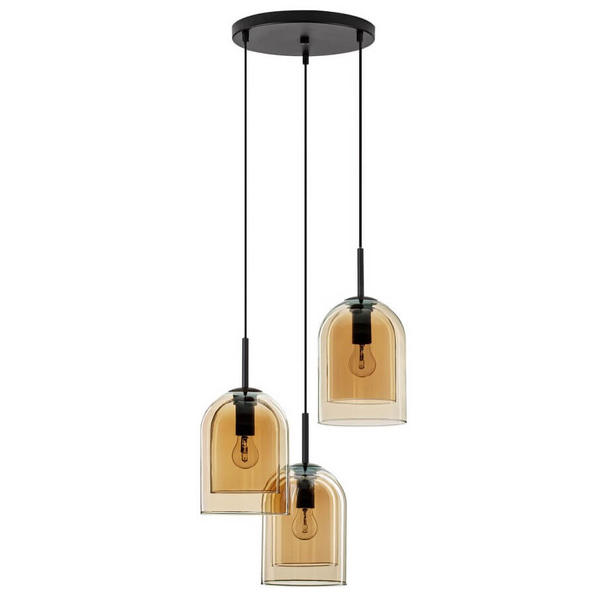 Lampa wisząca szklana Bonao LE42643 czarna bursztynowa