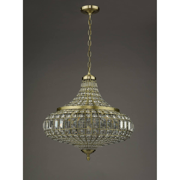 Wisząca lampa kryształowa Asmara ASM0675 mosiądz przezroczysty