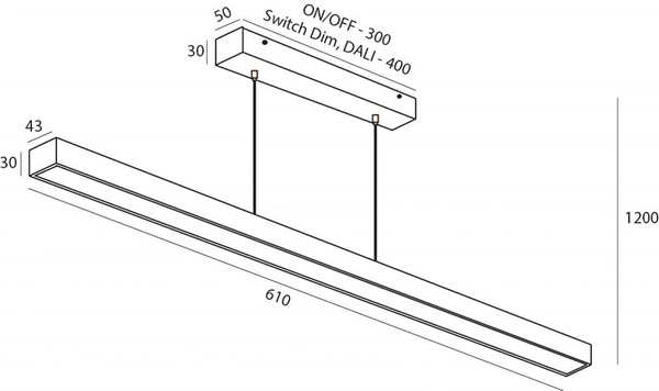 Wisząca lampa Pietra 513305102-12 Elkim LED 72W 3000K na belce biała