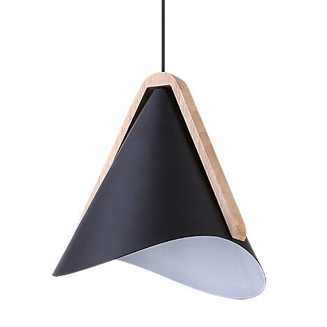 Wisząca lampa salonowa Neva 6650 metalowy zwis nad stół czarny drewno