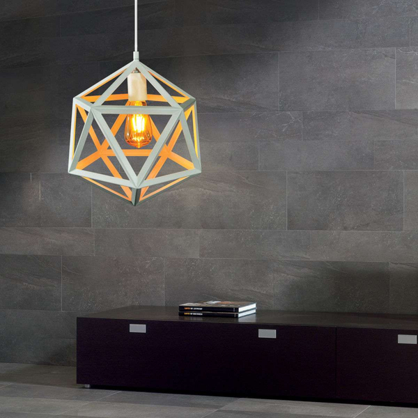 Loftowa LAMPA wisząca DENMARK 307002 Polux metalowa OPRAWA zwis klatka cube biała