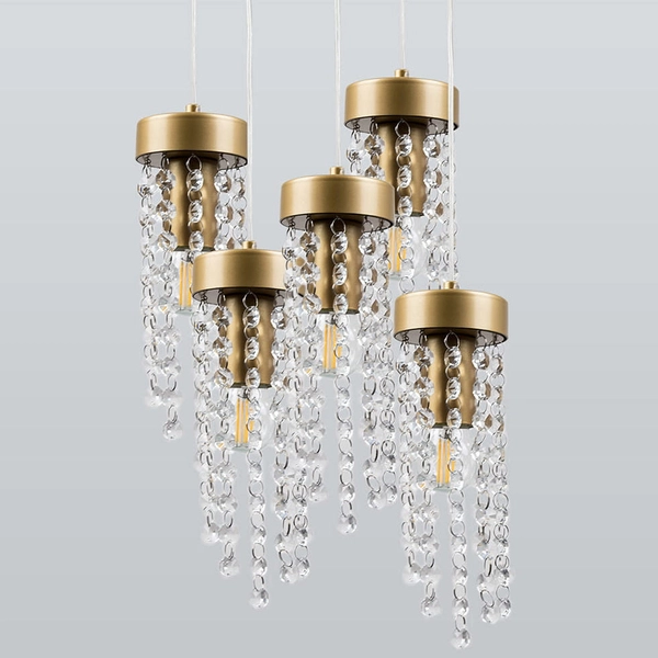 LAMPA wisząca GEA 316301 Polux glamour OPRAWA kaskada ZWIS z kryształkami złoty