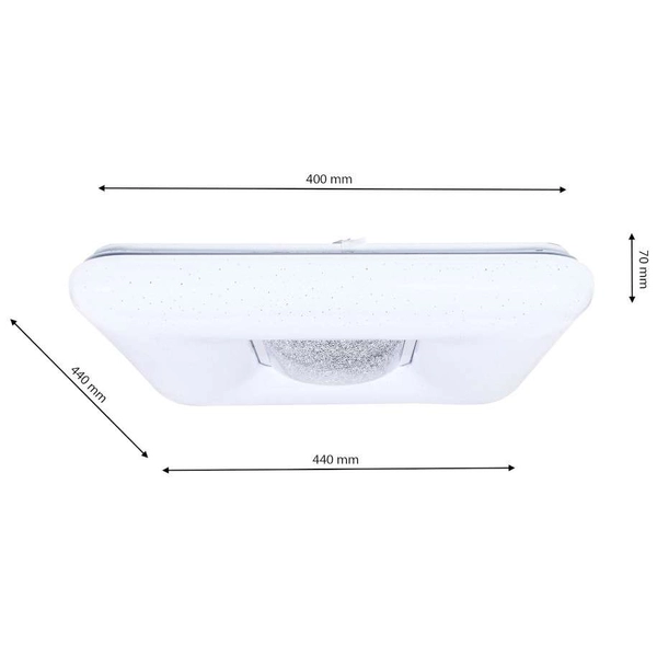 Plafon LAMPA sufitowa YAX ML4402 Milagro kwadratowa OPRAWA glamour LED 24W 3000K – 6000K z efektem gwiazd biała chrom