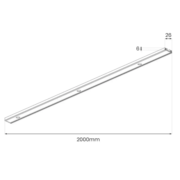 Szynoprzewód magnetyczny natynkowy 200cm Slim Magnetic ML2211 czarny