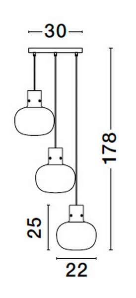 Wisząca lampa sypialniana Padre kaskada przezroczysta złota