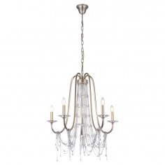 Pałacowa LAMPA wisząca MADRID P05165CP Cosmolight świecznikowy ŻYRANDOL do salonu szampański