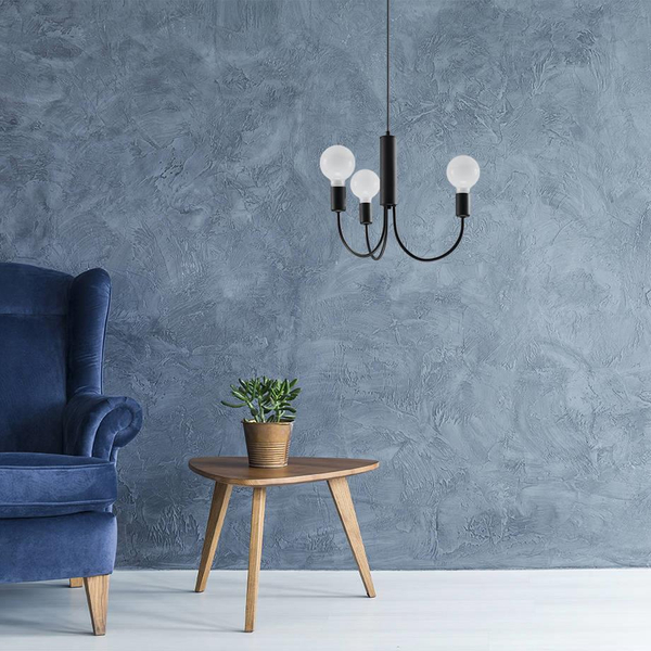 LAMPA wisząca SL.0856 świecznikowa OPRAWA metalowy zwis czarny