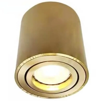 Złota lampa sufitowa Mini metalowa tuba downlight do pokoju