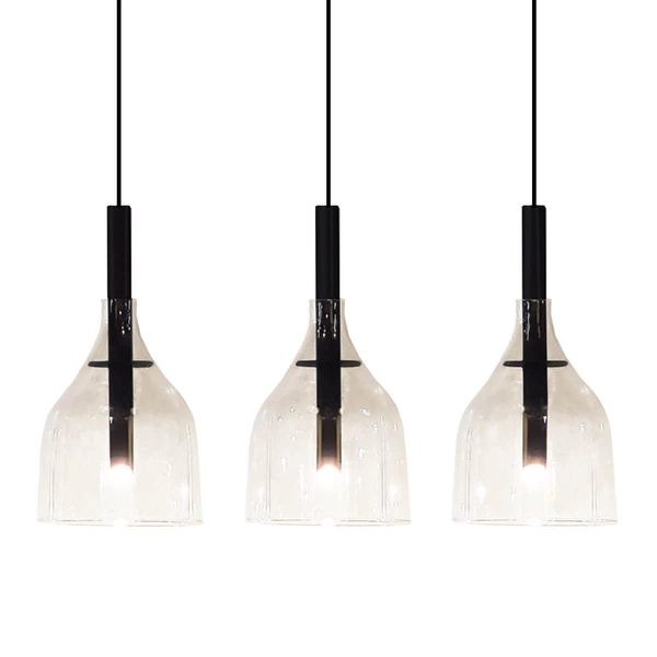 Potrójna lampa wisząca Botor 5096 na listwie punktowe transparentna czarny