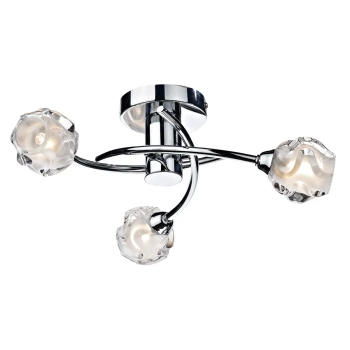 Plafon sufitowy potrójny SEATTLE polerowany chrom metalowy szklany G9 3p SEA5350