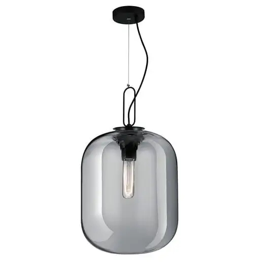 Loftowa lampa wisząca Urena LE41816 szklana czarna przydymiona outlet