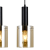 Skandynawska LAMPA wisząca SARDO PND-5581-3-BK+AMB Italux szklana OPRAWA loftowy ZWIS tuby okrągłe bursztynowe czarne