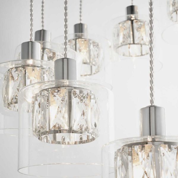 Sypialniana lampa wisząca Verina 76518 Endon transparentny chrom