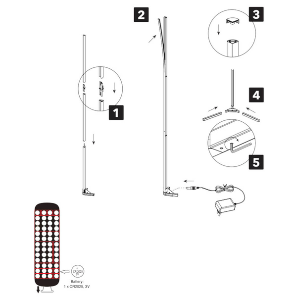 Stojąca lampa podłogowa Level R45721102 RL Light LED 10W RGB czarna