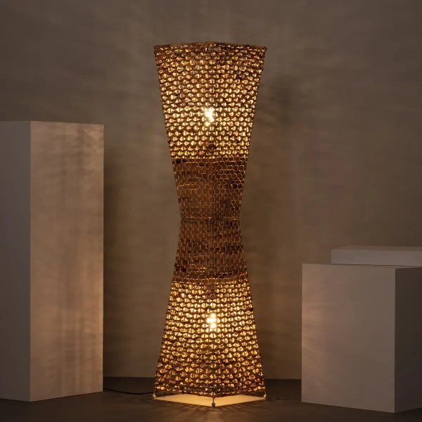 Podłogowa lampa Boho ABR-LP2-BH-E27 Abruzzo włókno naturalne brązowa