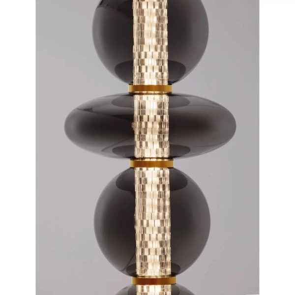 Dotykowa lampa podłogowa BRIVANO LE45144 37W LED 3000K kule balls szary złoty