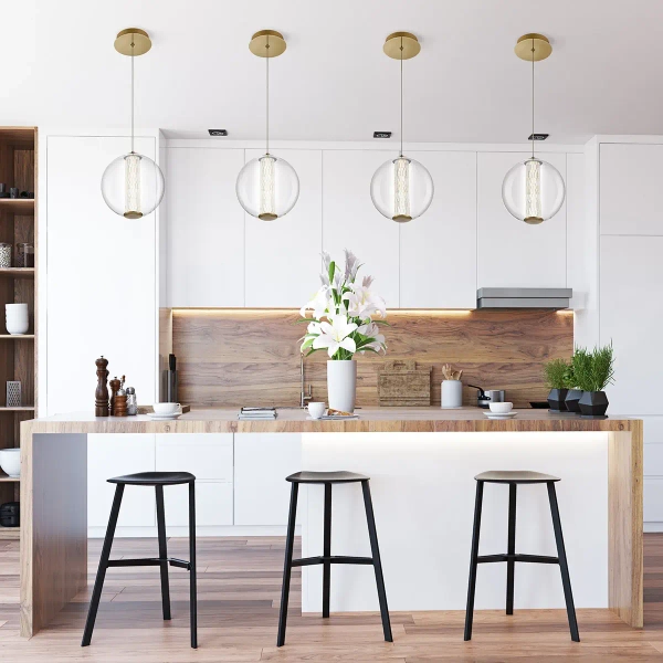 Wisząca lampa Atomo QN-ATOMO-1P-BG LED 9W 3000K szklana kula złoty