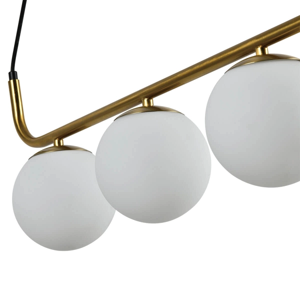 Wisząca lampa Alisa LP-005/3L GD Light Prestige kule szkło metal biały złoty