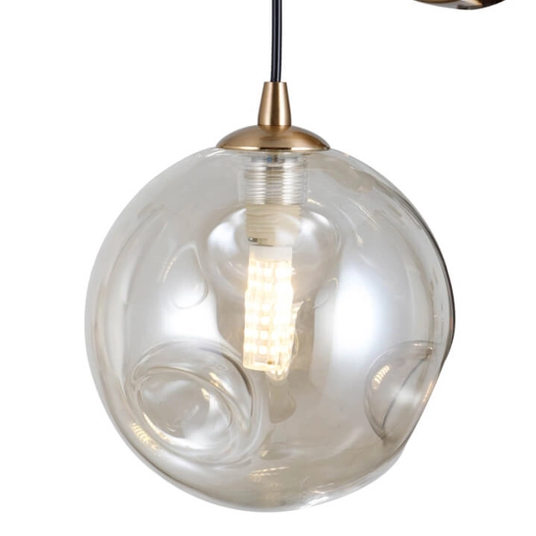 Kinkiet ścienny Perlos WL-54456-1-HB-AMB Italux mosiądz bursztynowy