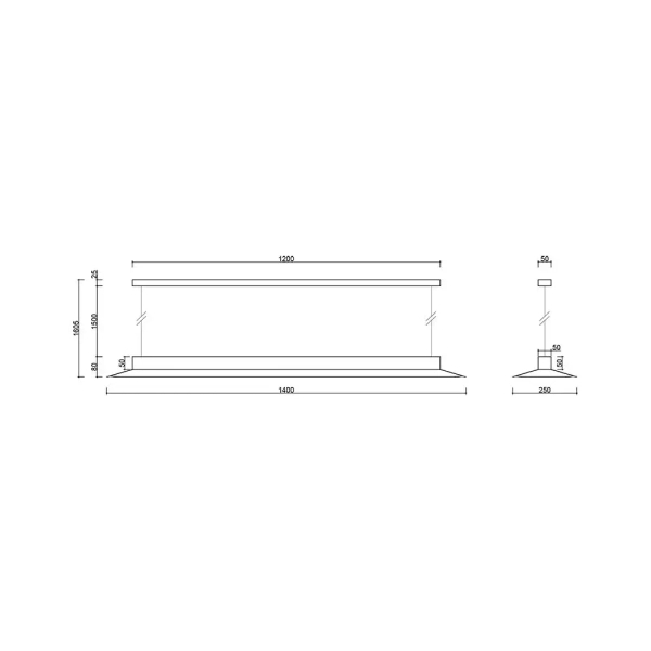 Dekoracyjna lampa wisząca Yottsu YOC653P02 LED 24W 3000K liniowa żółta