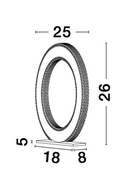 Stołowa lampa glamour Monte ring crystal LED 20W 3000K złoty