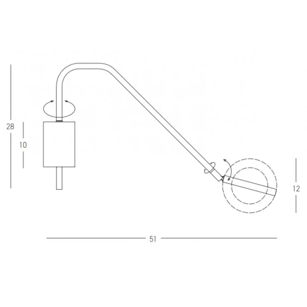 Ringowa naścienna lampa 22042 LED 7W 3000K liniowa czarny