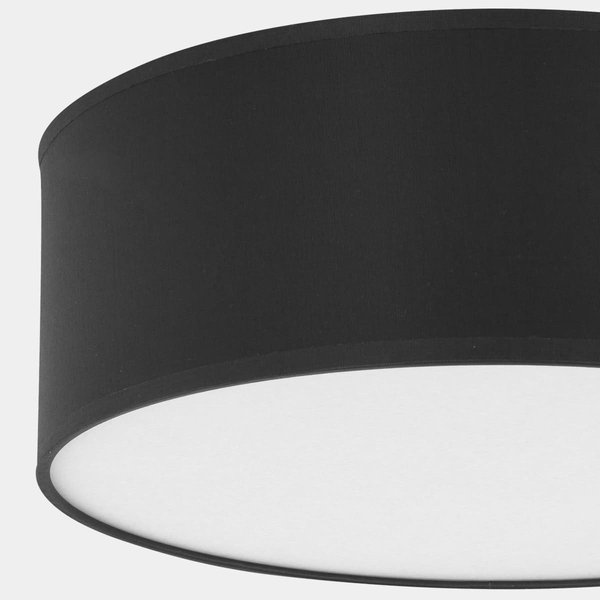 Plafon z tkaniny do salonu Rondo 1088 TK Lighting okrągły czarny biały