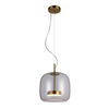 Szklana lampa wisząca Caste PND-17760A-BRSS-CL LED 10W 3000K szara złota