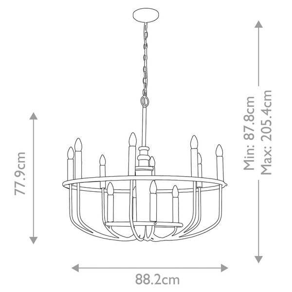 Żyrandol świecznikowy Capitol Hill KL-CAPITOL-HILL12-BN srebrny