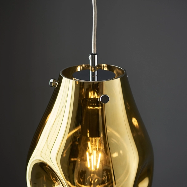 Szklana lampa wisząca L&-199518 Light& designerska nad stół złota