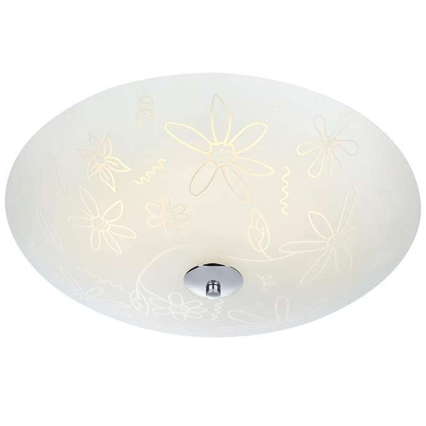 Plafon LAMPA sufitowa FLEUR 107032 Markslojd szklana OPRAWA LED 12W 3000K ścienna KINKIET okrągły wzorki kwiatki biały