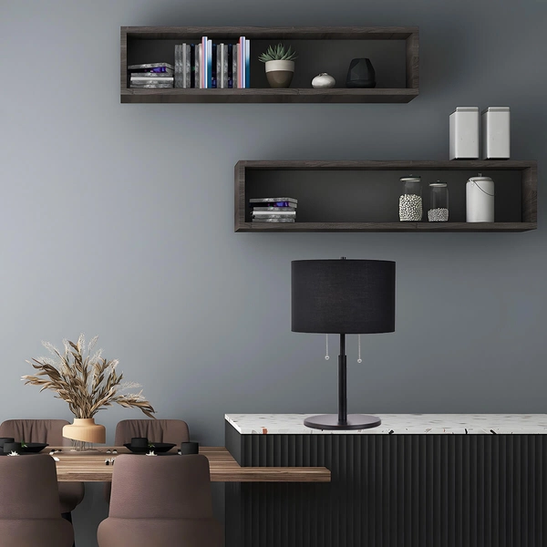 Nocna lampka sypialniana Fogo LP-0304/2T BK Light Prestige abażurowa czarna