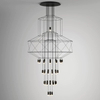 Metalowy żyrandol ażurowy Linea SXT100-43P Step geometryczny czarny