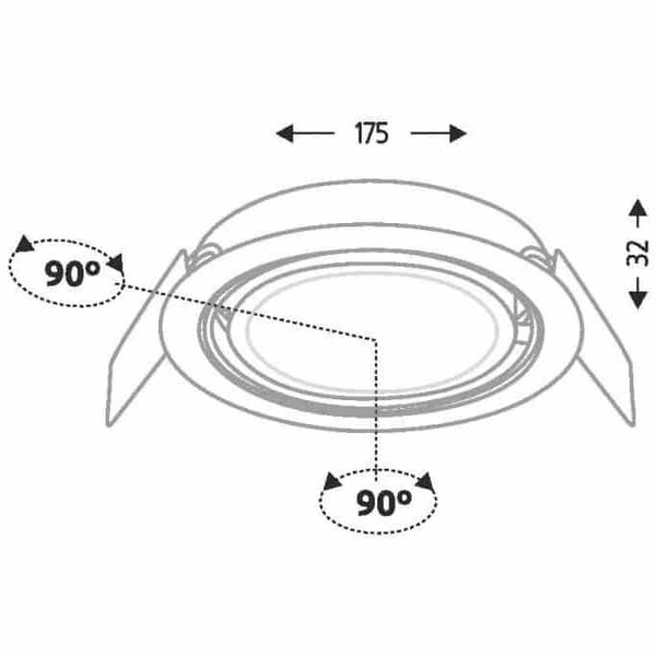 Sufitowa LAMPA wpuszczana WASABI 3316 Shilo podtynkowa OPRAWA okrągły wpust do zabudowy czarny