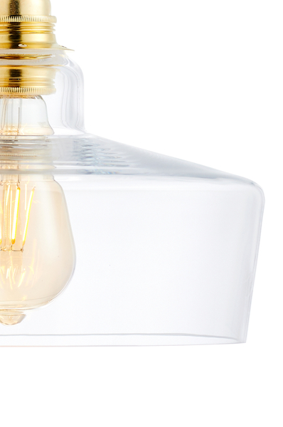 Wisząca LAMPA skandynawska LONGIS 10873105 Kaspa loftowa OPRAWA szklany ZWIS okrągły złoty przezroczysty czarny