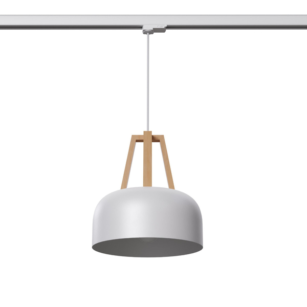 Kopułowa lampa wisząca 3-fazowa CASCO MYL.00195 z żarówką biały brązowy