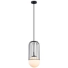 LAMPA wisząca MATTY MDM-3940/1 BK Italux druciana OPRAWA metalowa ZWIS szklana kula ball klatka loft czarna