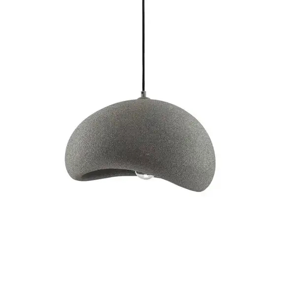 Wisząca lampa do salonu PALINZA LE45319 kopuła z żywicy szara
