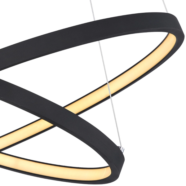 Lampa wisząca RALPH 67192-42B okrągła metalowa LED 42W 3000K zwis czarny