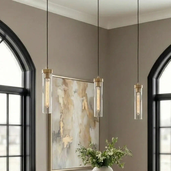 Lampa wisząca art deco QUINCY czarna mosiężna szklana metalowa E27 do kuchni P01835BR
