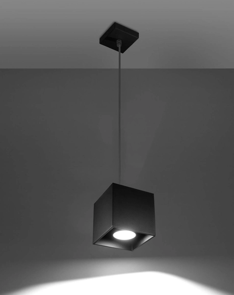LAMPA wisząca SL.0060 metalowa OPRAWA zwis kostka cube czarna