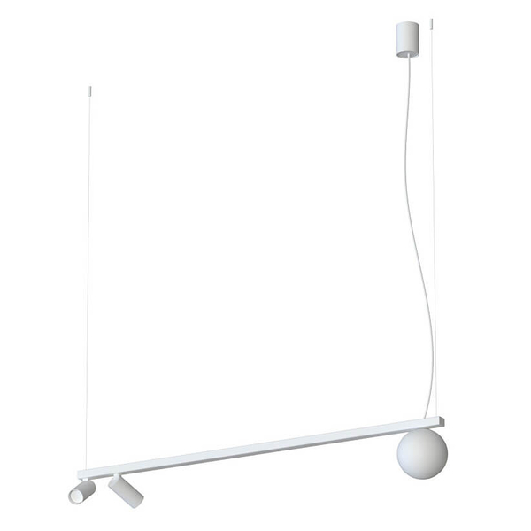 Wisząca lampa listwa Fourty 11445 nad wyspę kulista tuby z regulacją białe