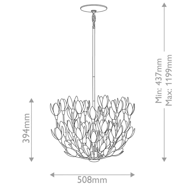 Żyrandol do salonu Flora QN-FLORA3-WHT kwiaty metalowe białe