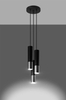 Modernistyczna LAMPA wisząca SL.0943 metalowa OPRAWA loftowy ZWIS tuby kaskada czarna chrom