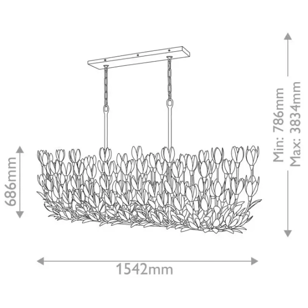 Dekoracyjna wisząca lampa Flora QN-FLORA10-GD kwiaty do jadalni złote